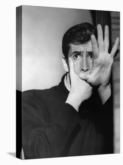 PSYCHO, 1960 directed by ALFRED HITCHCOCK Anthony Perkins (b/w photo)-null-Stretched Canvas
