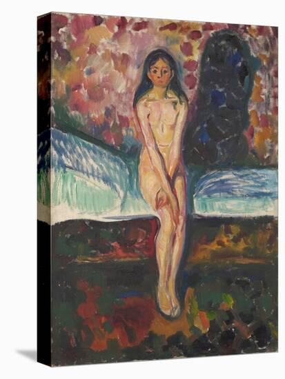 Puberty, 1914-1916, by Edvard Munch, 1863-1944, Norwegian Expressionist painting,-Edvard Munch-Stretched Canvas