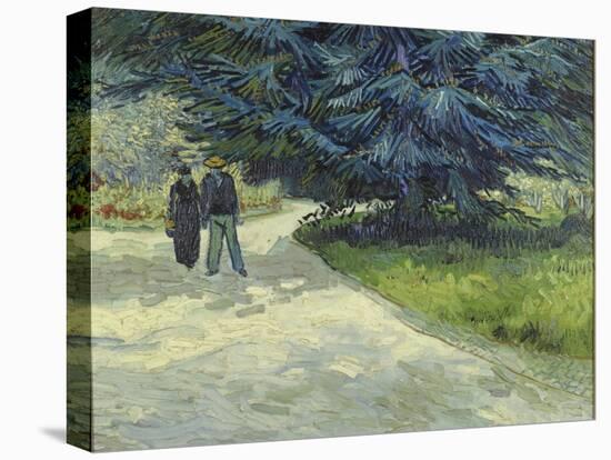 Public Garden with Couple and Blue Fir Tree-Vincent van Gogh-Premier Image Canvas