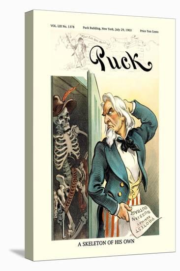 Puck Magazine: A Skeleton of His Own-null-Stretched Canvas