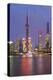 Pudong Financial District Skyline at Night, Shanghai, China, Asia-G & M Therin-Weise-Premier Image Canvas