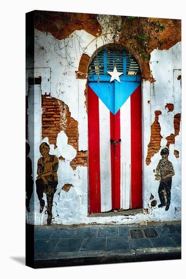 Puerto Rican Flag Door-George Oze-Premier Image Canvas