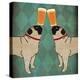 Pug and Pug Brewing Square no Words-Ryan Fowler-Stretched Canvas