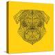 Pug Head Yellow Mesh-Lisa Kroll-Stretched Canvas