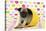Pug Puppy (6 Wks Old) in a Yellow Pot-null-Premier Image Canvas