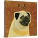 Pug (square)-John W Golden-Stretched Canvas
