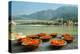 Puja Flowers Offering for the Ganges River in Rishikesh, India-mazzzur-Premier Image Canvas