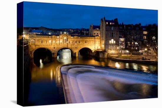 Pulteney Bridge at dusk, Bath,  Somerset-Charles Bowman-Premier Image Canvas