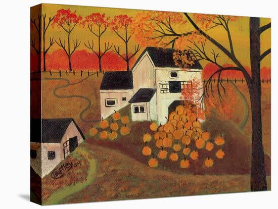 Pumpkin Barn Autumn Folk Art Cheryl Bartley-Cheryl Bartley-Premier Image Canvas