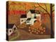 Pumpkin Barn Autumn Folk Art Cheryl Bartley-Cheryl Bartley-Premier Image Canvas