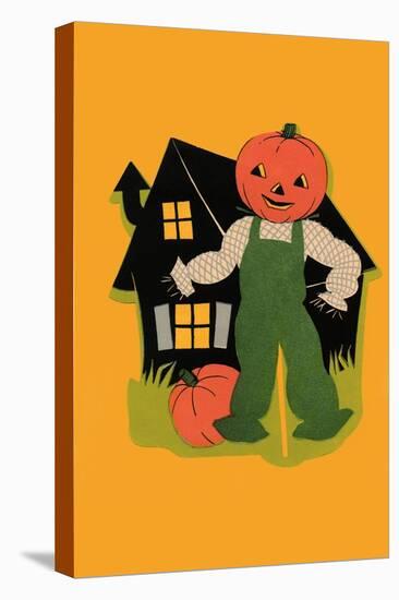 Pumpkin Headed Scarecrow-null-Stretched Canvas