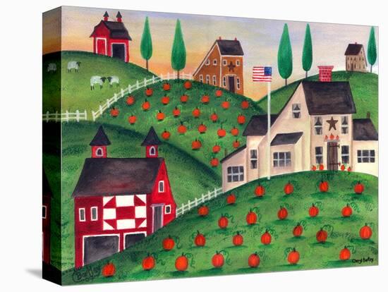 Pumpkin Red Barn Folk Art Cheryl Bartley-Cheryl Bartley-Premier Image Canvas