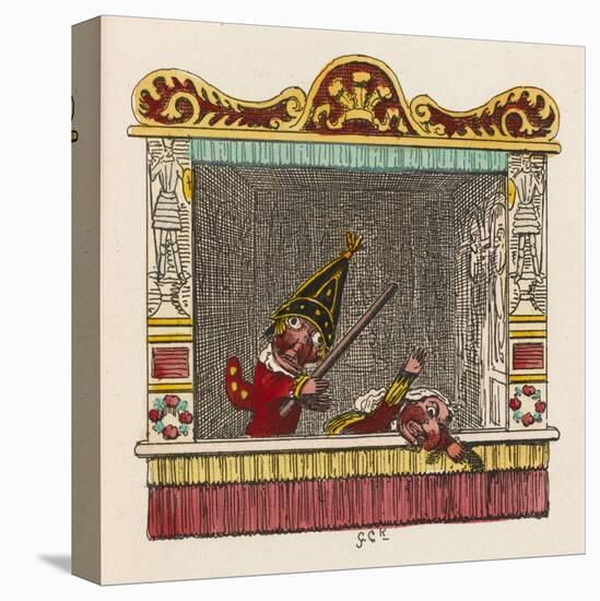 Punch Beats Judy-George Cruikshank-Stretched Canvas