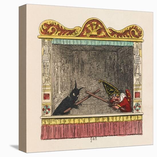 Punch Fights Old Nick-George Cruikshank-Stretched Canvas