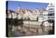 Punt on Neckar River, Old Town of Tuebingen, Stiftskirche Church, Baden Wurttemberg, Germany-Markus Lange-Premier Image Canvas