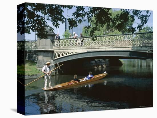 Punt on River Avon Going Under Bridge, Christchurch, Canterbury, South Island, New Zealand-Julian Pottage-Premier Image Canvas