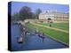 Punting on the Backs, River Cam, Clare College, Cambridge, Cambridgeshire, England, UK-David Hunter-Premier Image Canvas