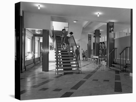 Pupils Talking on a Stairway, Tapton Hall Secondary Modern School, Sheffield, South Yorkshire, 1960-Michael Walters-Premier Image Canvas