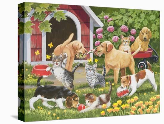 Puppies and Kittens - Spring and Summer Theme-William Vanderdasson-Premier Image Canvas