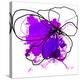 Purple Abstract Brush Splash Flower-Irena Orlov-Stretched Canvas