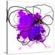 Purple Abstract Brush Splash Flower-Irena Orlov-Stretched Canvas