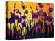 Purple Flowers against a Yellow Sky-Patty Baker-Stretched Canvas