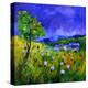 Purple flowers-Pol Ledent-Stretched Canvas