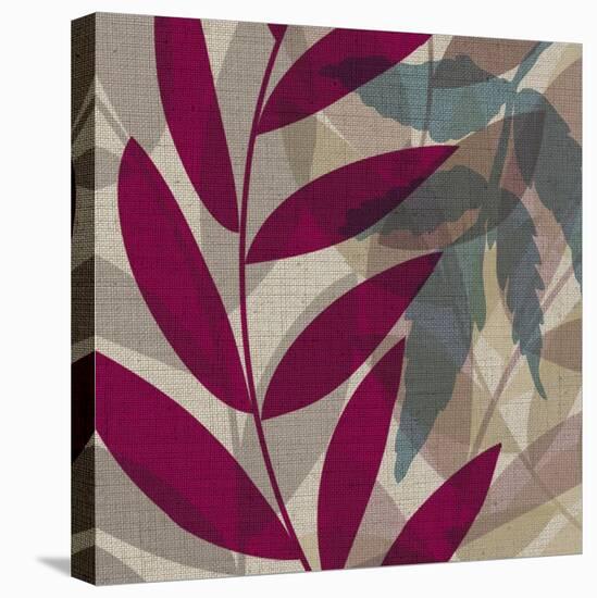 Purple Green Leaves 1-Kristin Emery-Stretched Canvas