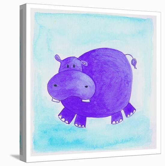 Purple Hippo-null-Premier Image Canvas