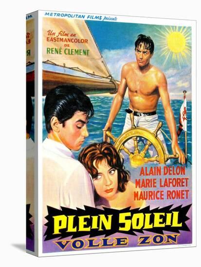 Purple Noon, Belgian Movie Poster, 1964-null-Stretched Canvas