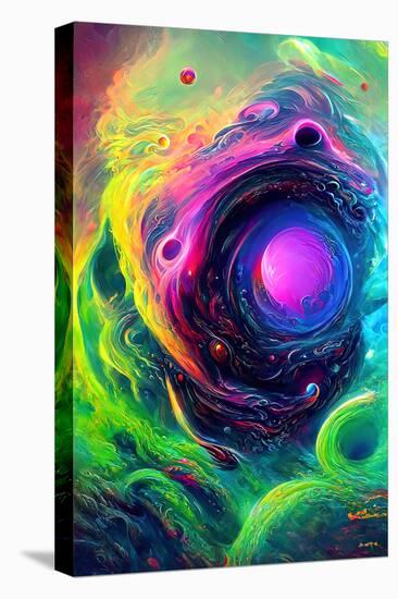 Purple Orb Swirls-null-Stretched Canvas