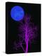 Purple Tree and Blue Moon-Jasmine Woods-Stretched Canvas