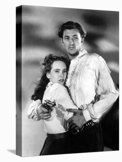 PURSUED, 1947 directed by RAOUL WALSH Teresa Wright and Robert Mitchum (b/w photo)-null-Stretched Canvas