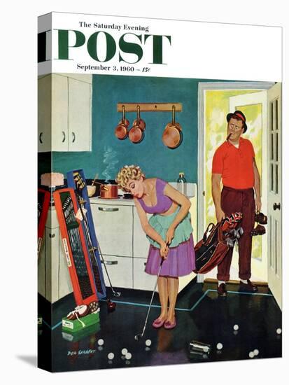 "Putting Around in the Kitchen," Saturday Evening Post Cover, September 3, 1960-Richard Sargent-Premier Image Canvas