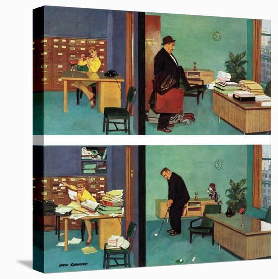 "Putting Time in the Office," February 18, 1961-Richard Sargent-Premier Image Canvas