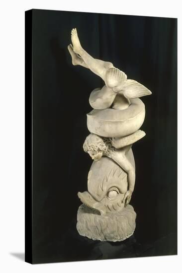 Putto on a Dolphin, Roman Copy after the Original Greek Statue-null-Premier Image Canvas