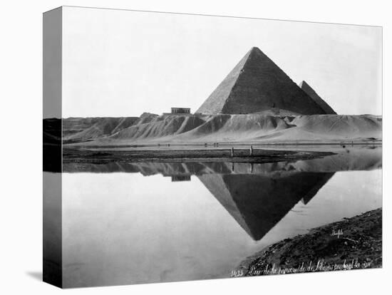 Pyramid of Cheops Reflected in Nile River-null-Premier Image Canvas