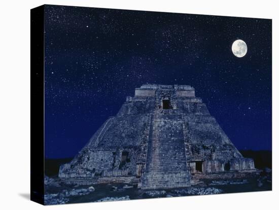 Pyramid of the Magician at Night-Robert Landau-Premier Image Canvas