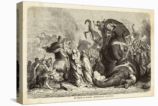 Pyrrhus King of Epirus Invading Italy Defeats the Romans at Asculum-H. Leutemann-Stretched Canvas