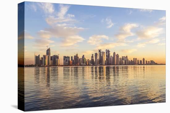 Qatar, Doha. Cityscape at Sunrise from the Corniche-Matteo Colombo-Premier Image Canvas