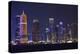 Qatar, Doha, Doha Bay, West Bay Skyscrapers, Dusk, with Burj Qatar Tower-Walter Bibikow-Premier Image Canvas