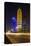 Qatar, Doha, Doha Bay, West Bay Skyscrapers Dusk, with World Trade Center , Gold-Walter Bibikow-Premier Image Canvas