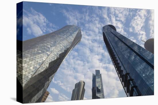 Qatar, Doha, Doha Bay, West Bay Skyscrapers, Dusk-Walter Bibikow-Premier Image Canvas