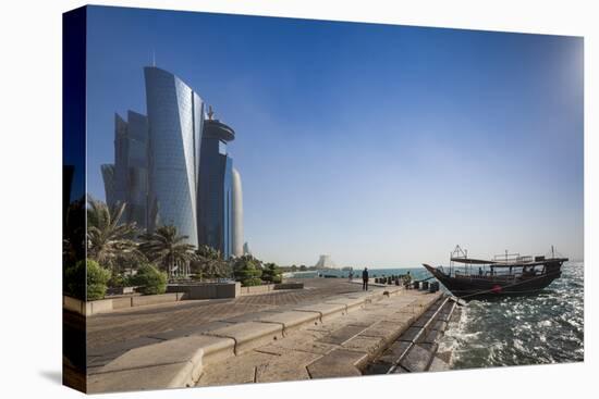 Qatar, Doha, Doha Bay, West Bay Skyscrapers from the Corniche, Morning-Walter Bibikow-Premier Image Canvas