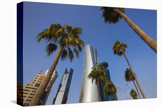Qatar, Doha, Doha Bay, West Bay Skyscrapers from the Corniche, Morning-Walter Bibikow-Premier Image Canvas