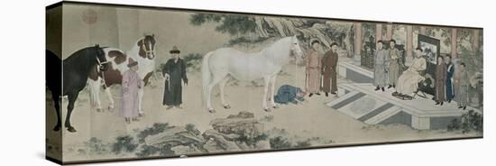 Qazaq présentant len tribut leurs chevaux à l'empereur Qianlong-Giuseppe Castiglione-Premier Image Canvas