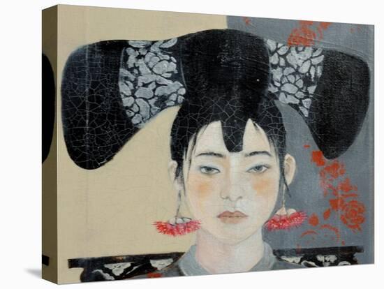 Qing Dynasty Woman with Butterfly, 2015-Susan Adams-Premier Image Canvas