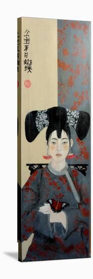 Qing Dynasty Women with Butterfly, 2015-Susan Adams-Premier Image Canvas