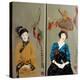 Qing Dynasty women with flowers and Koren women with Basket-Susan Adams-Premier Image Canvas