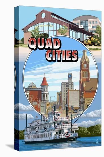 Quad Cities - Montage Scenes-Lantern Press-Stretched Canvas